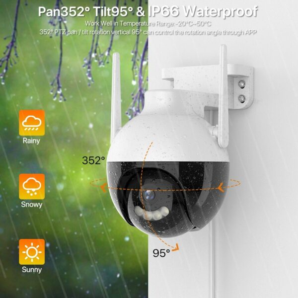 2K Full Color PTZ IP Camera Outdoor Wireless Dome WIFI Surveillance Camera 1
