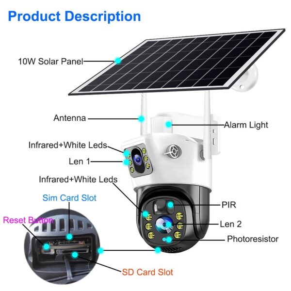 4g solar camera with battery backup