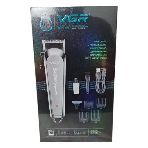 VGR V-060 Professional Hair Beard Trimmer & Clipper Super Power Rechargeable Trimmer with Stainless Steel Blades & USB Charging Grooming Kit