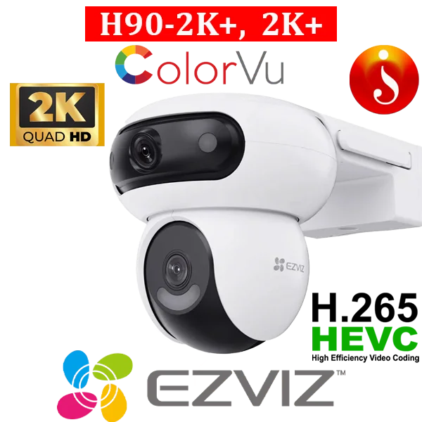 EZVIZ H90 Dual Lens Dual Rotations 2K Pan & Tilt 4mp Wi-Fi Camera