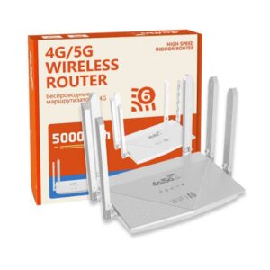 4G WiFi 6 Wireless Router with SIM Card Slot – 5000mAh Rechargeable Battery Portable Router with 6 Antennas