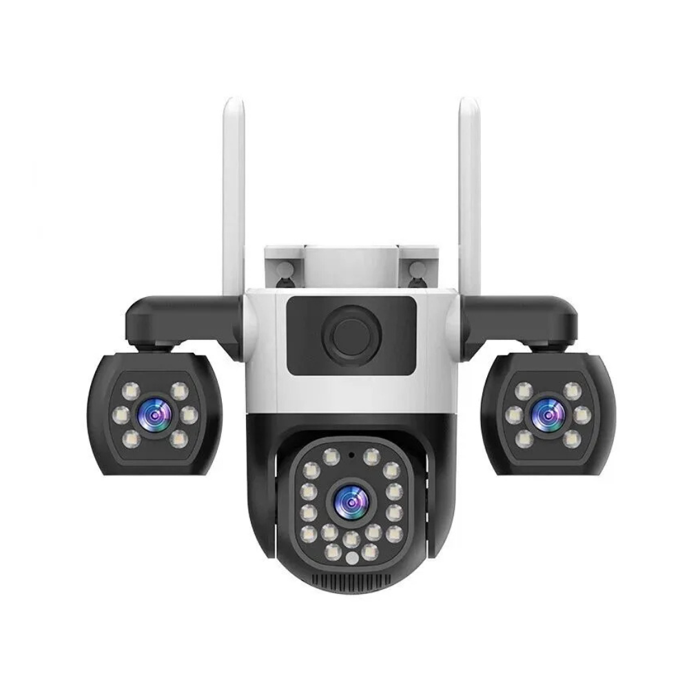 Triple Lens WIFI Camera V380 Pro Three Lens Outdoor CCTV Auto Tracking